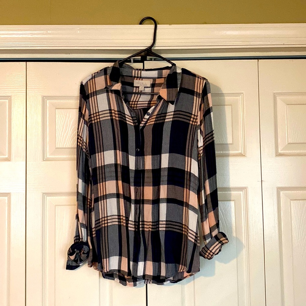 Light Plaid Button Up